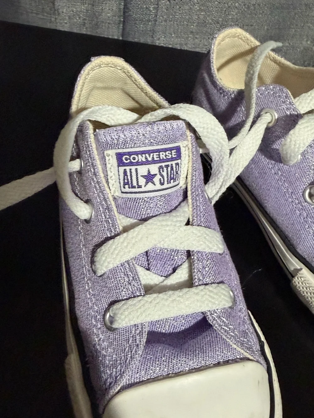 Converse Kids Low Top Sneakers in Lavender with White Accents